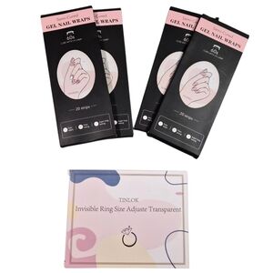 Ring Size Adjuster Kit with UV Light And 4 Sets Of Gel Nail Wraps - Gift Set
